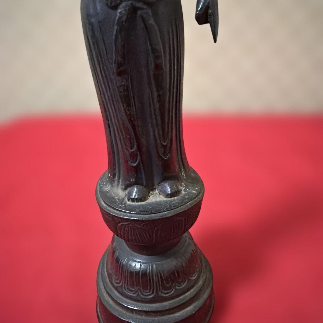 旧家蔵出し　寺院蔵出品　古銅製誕生仏像