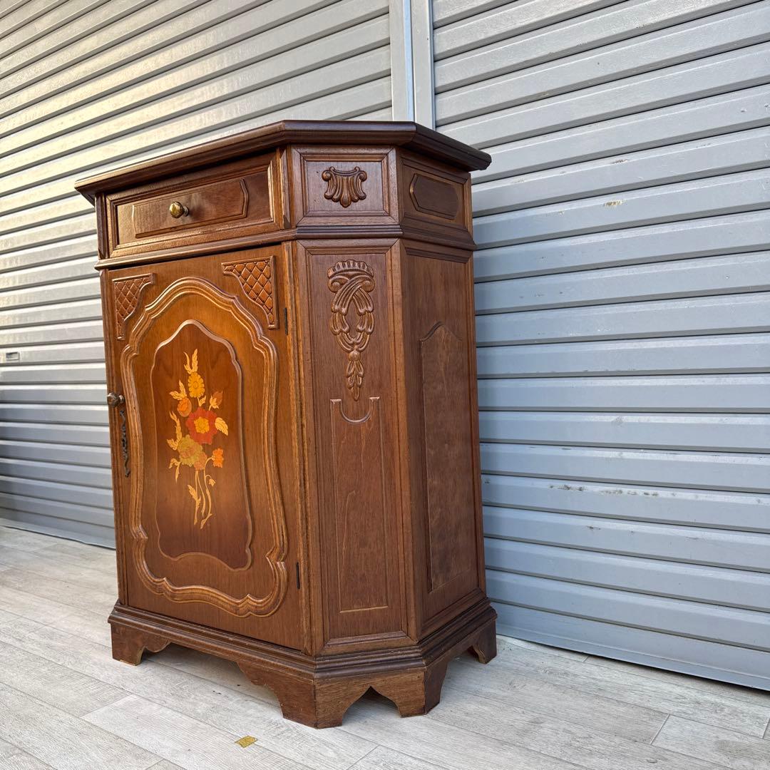 イタリア製 象嵌　コンソール キャビネット　サイドボード　花台