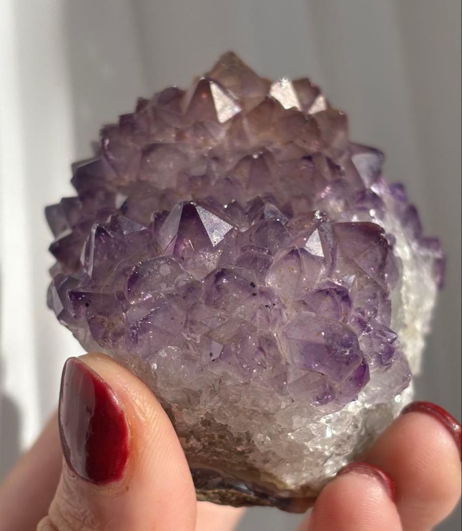 《高品質・紫陽花結晶》アメジスト×アメトリン＊ツインクラスター　レア　台座付き