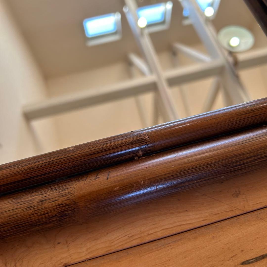 ☆アンティーク☆ビンテージ　ラタン　姿見　96cm 籐　鏡　ミラー