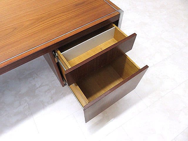 希少品/ヴィンテージ　Knoll/ノール/ノル 　ローズウッド材デスク　両袖机