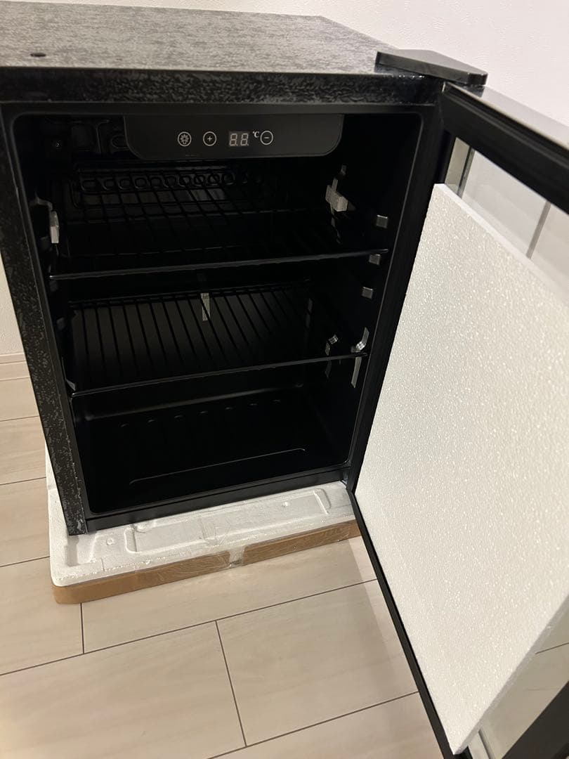 冷蔵庫 48L 小型 コンプレッサー式 透明ガラスドア ステンレス製フレーム