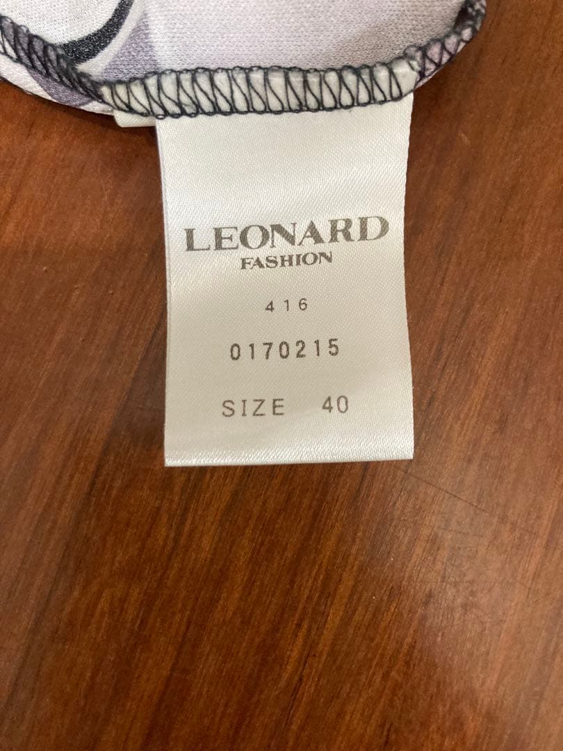 レオナール　ボウタイ　七分袖 ワンピース 日本製