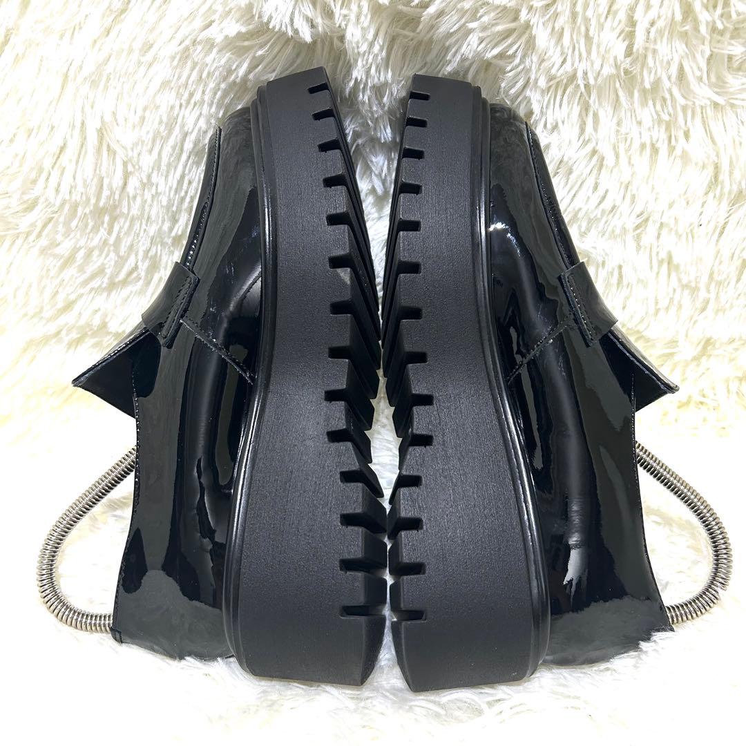 ほぼ新品✨コルソローマ CORSO ROMA 9 エナメル ローファー 厚底 黒