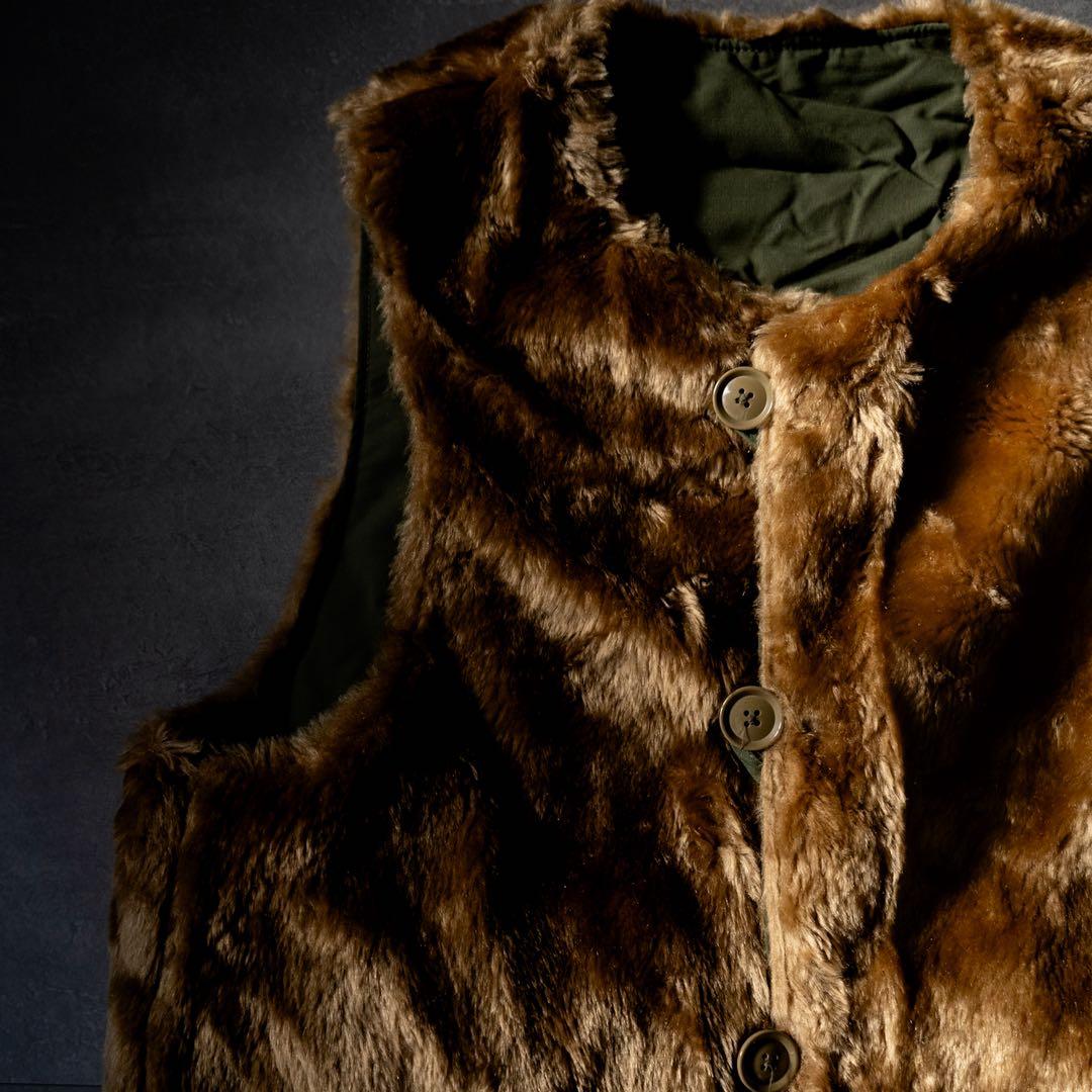 Engineered Garmentsリバーシブルベスト グリーン/ブラウン