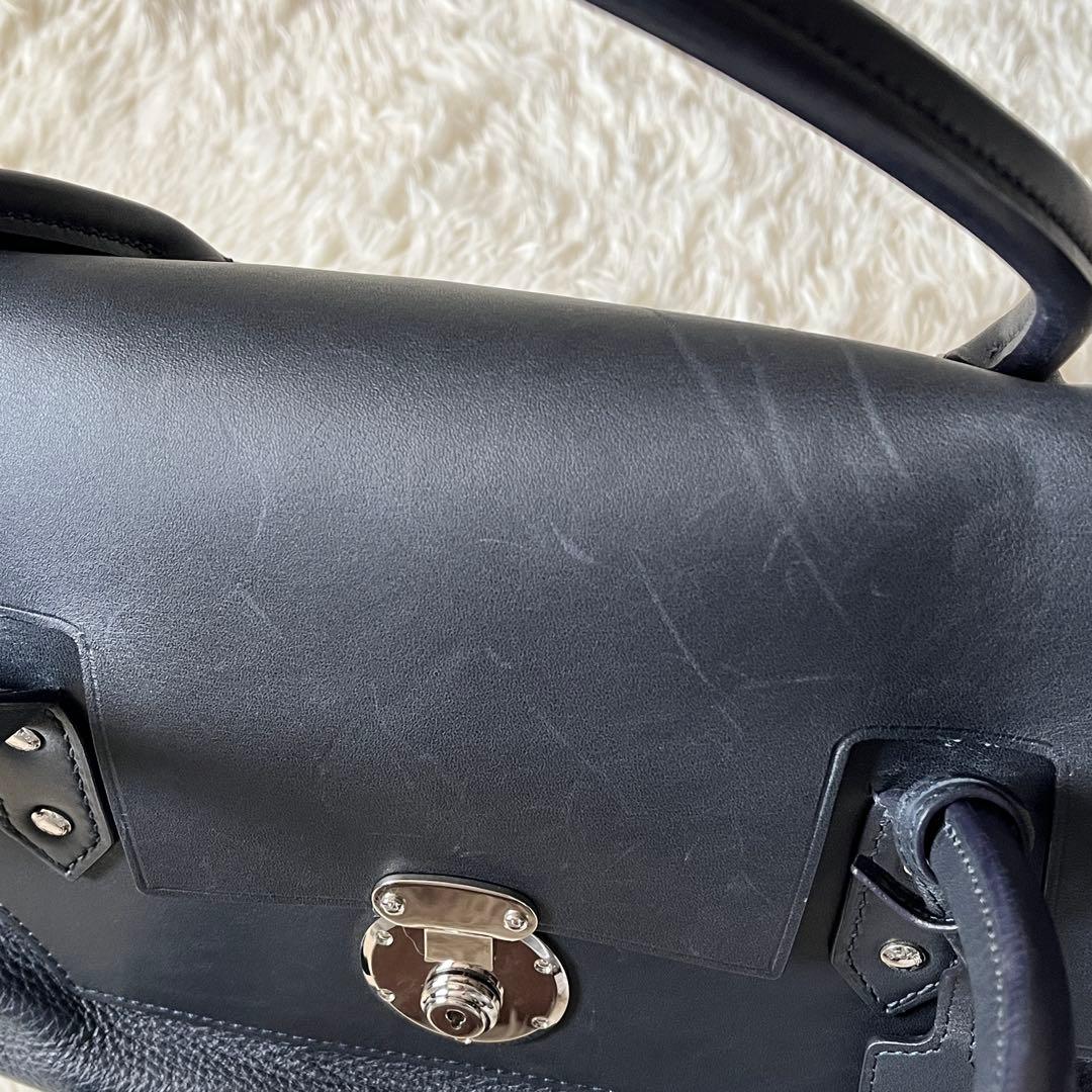 SOMES SADDLE×HT LABEL ビジネスバッグ　レザー　ネイビー