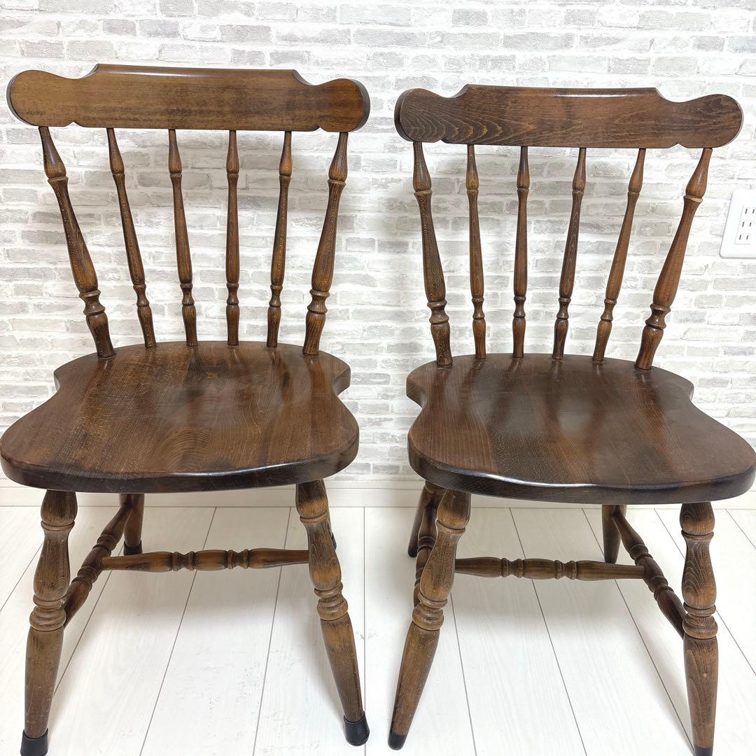 飛騨家具【キツツキ】 ウィンザーチェア ダイニングチェア2脚