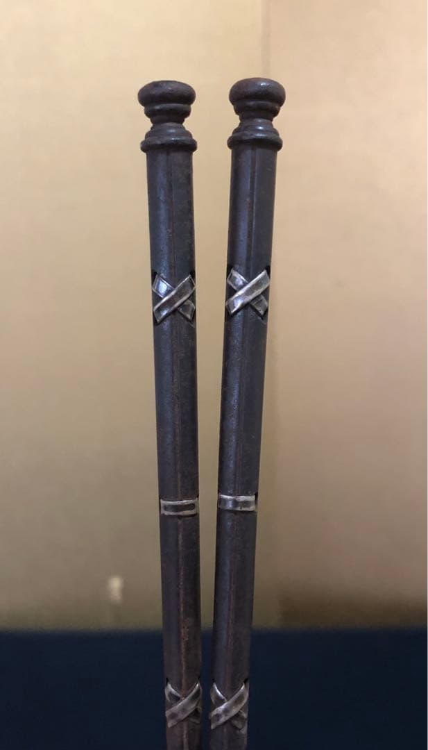 《R》茶道具 鉄火箸 明珍宗春作 共箱　260209け1