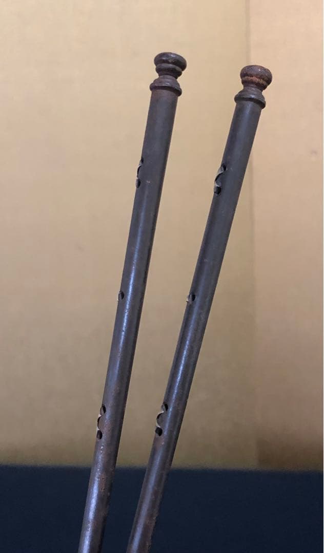 《R》茶道具 鉄火箸 明珍宗春作 共箱　260209け1