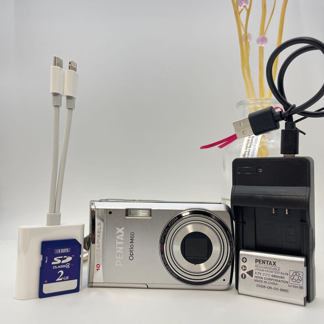 動作確認済✨PENTAX Optio M60✨スマホ転送OK コンデジ 可愛い♪
