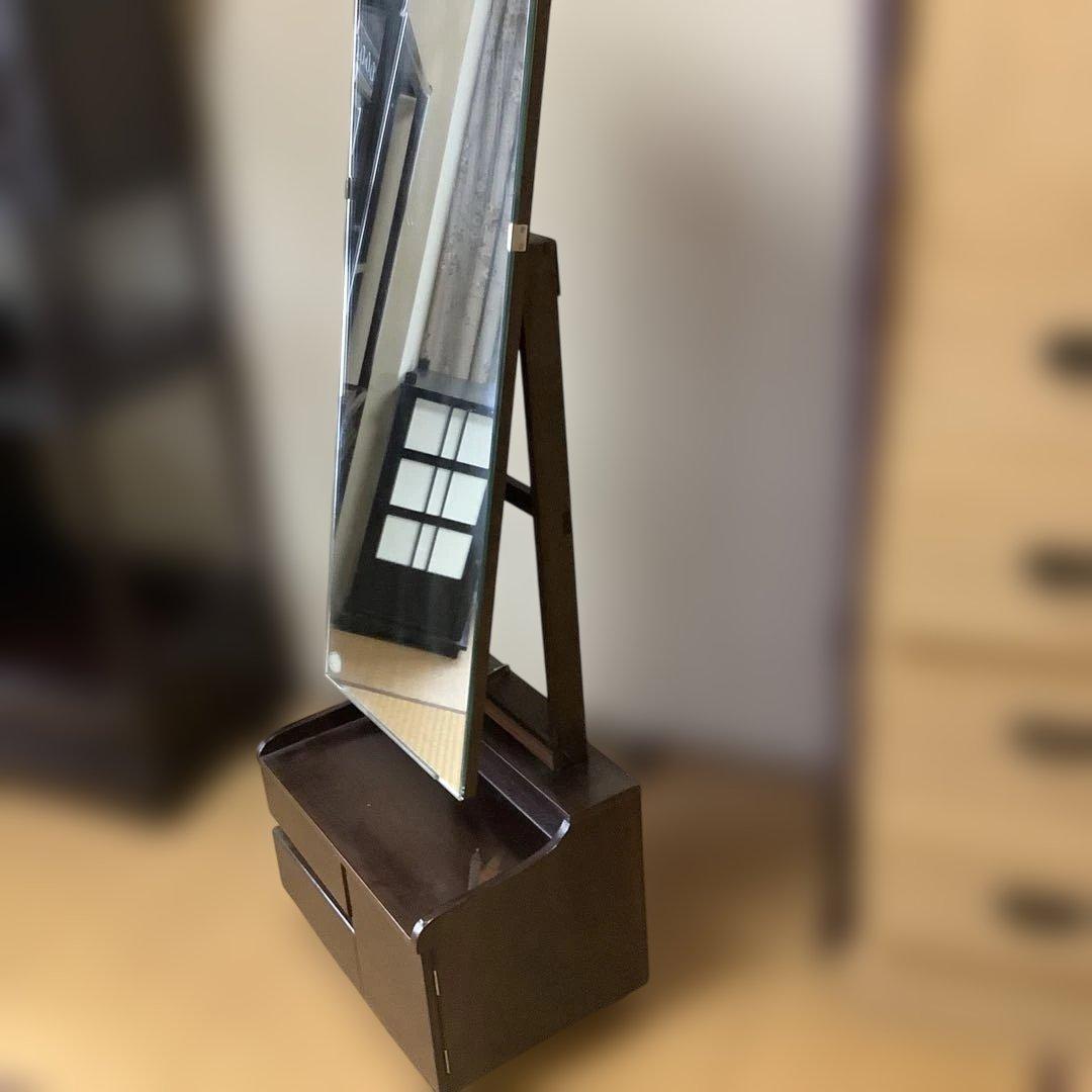 昭和レトロ　姿見　全身鏡　鏡台　鏡　ミラー　木製　和モダン　ドレッサー　引き出し