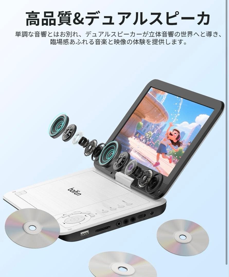 ポータブルDVDプレーヤー 1024 * 600HD