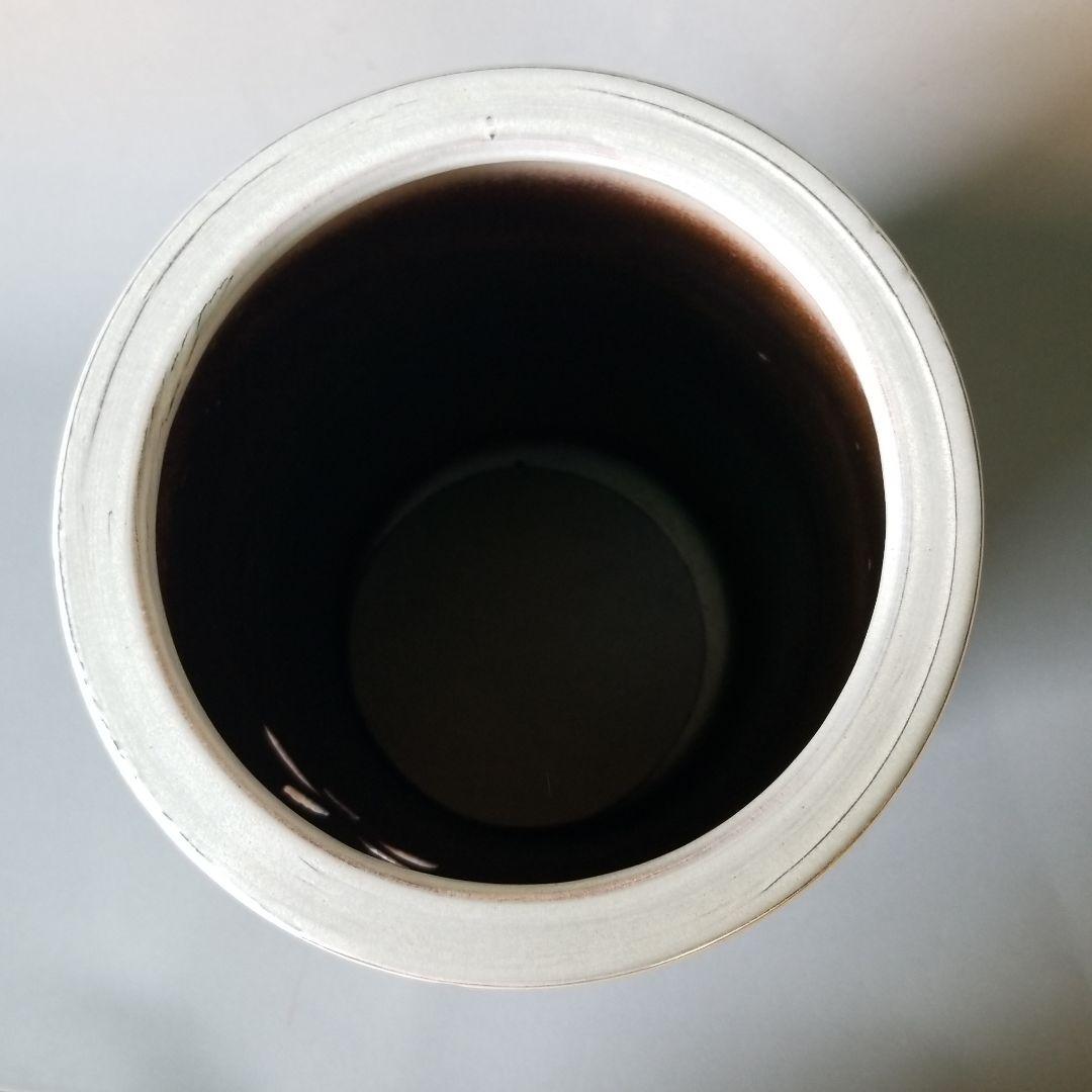 信楽焼傘立て  花彫り 高さ４３cm