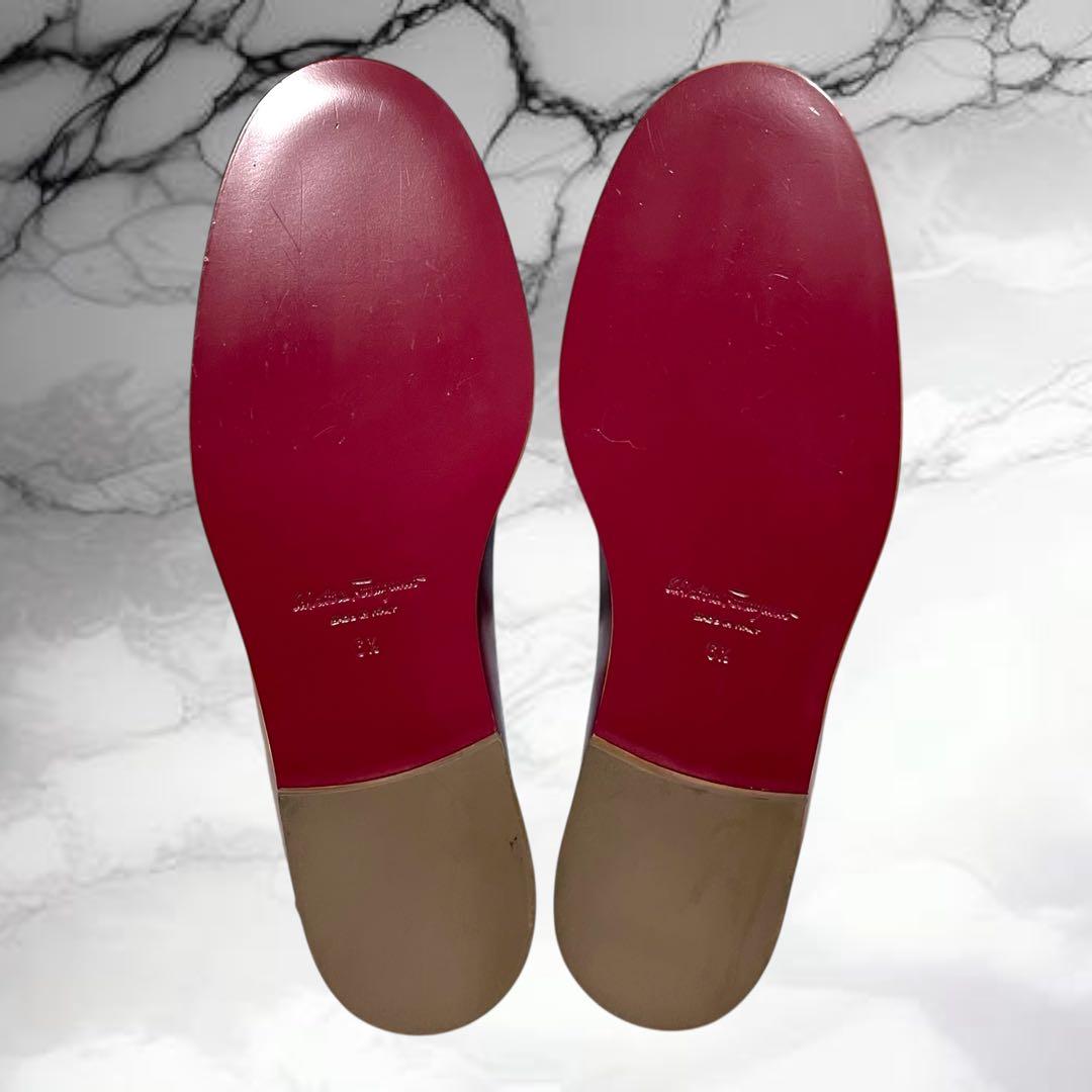 【サルバトーレフェラガモ】美品VIVA ヴァラリボン ローファー ワイン