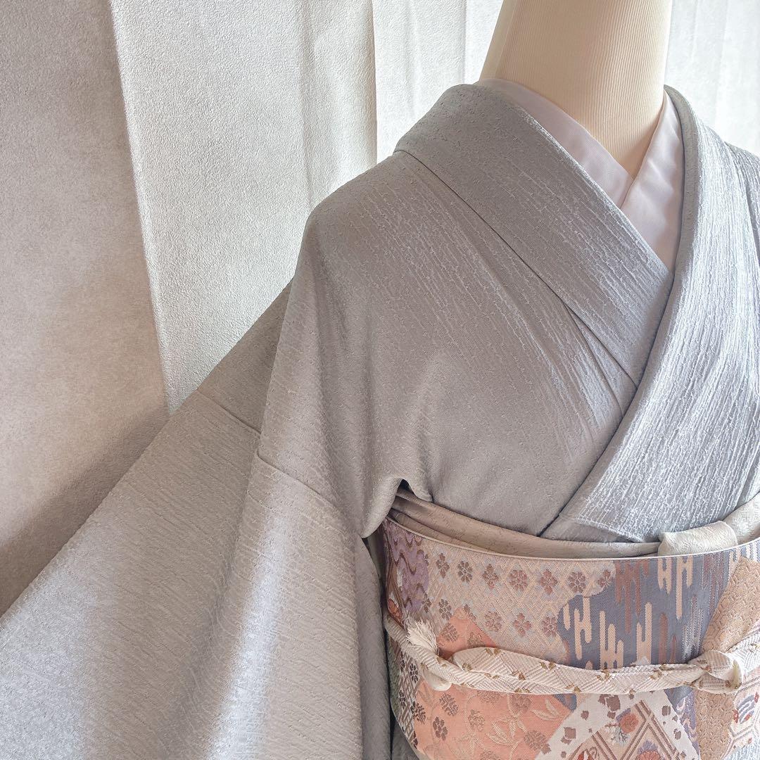 色無地　フルセット　着物　スモールサイズ　Sサイズ　正絹　ほていや　一つ紋　N3