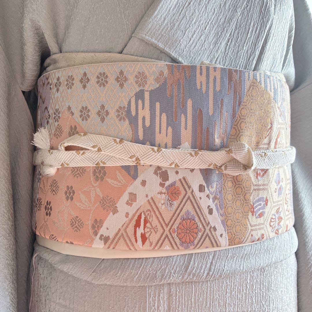 色無地　フルセット　着物　スモールサイズ　Sサイズ　正絹　ほていや　一つ紋　N3