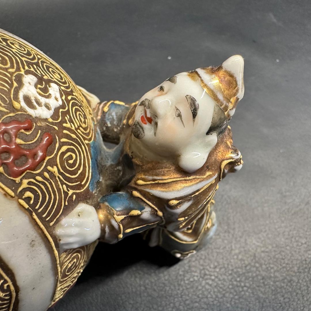 ♡Fa左1026 古九谷焼 恵比寿 大黒天 置物 アンティーク 七福神 縁起物