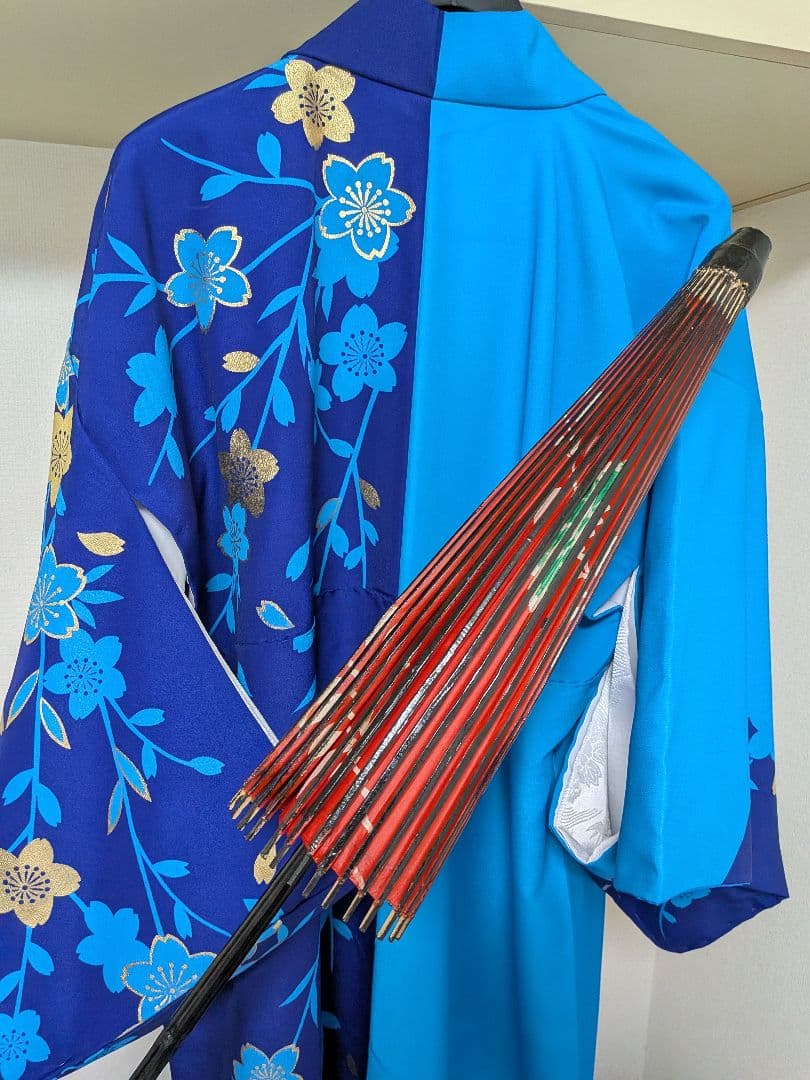 海外コレクター向け女性用優美ＪＡＰＡＮ着物＆日本和傘ペア２点セットコレクション