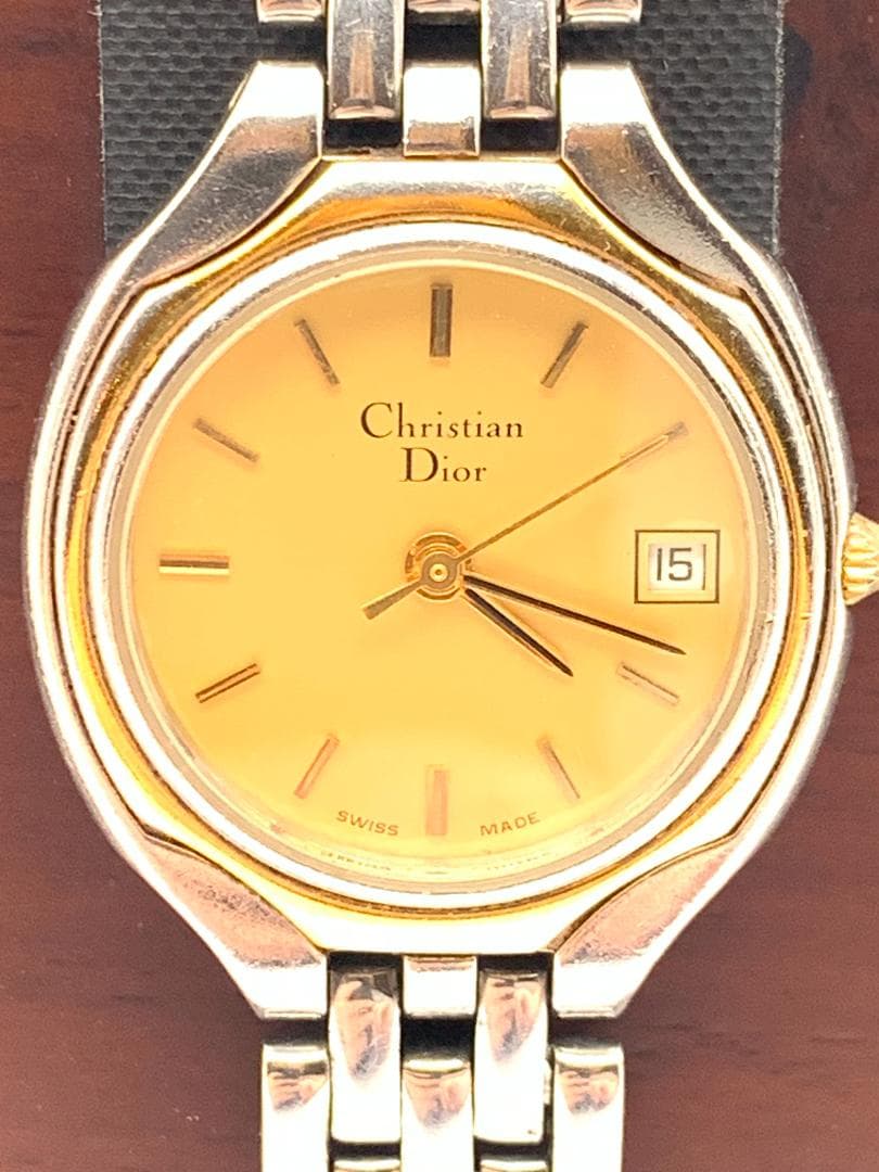 【稼動】Christian Dior ゴールド文字盤　腕時計　3001