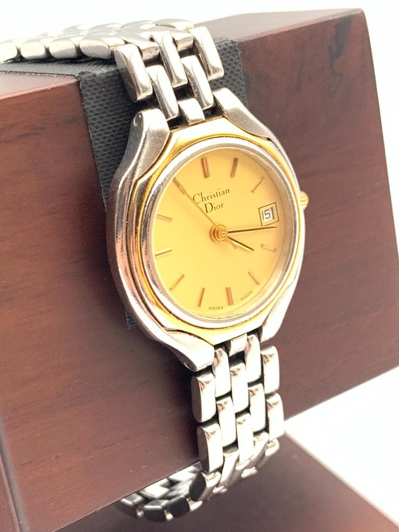 【稼動】Christian Dior ゴールド文字盤　腕時計　3001