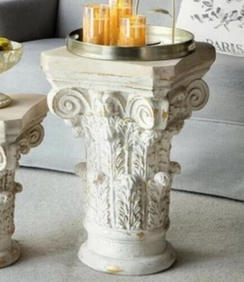 コラム 円柱 花台 ヨーロピアン アンティーク シャビー AN-77901