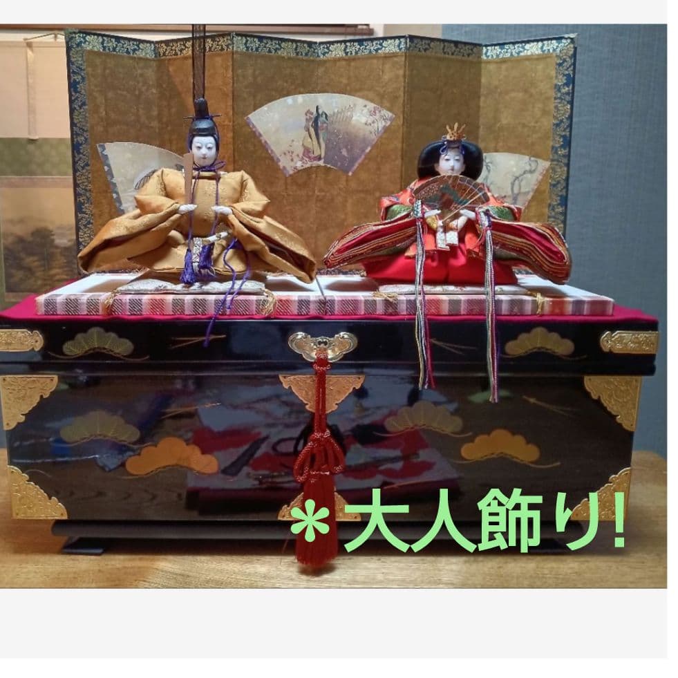 ＊「まこちゃん様」専用　天冠付き久月:親王飾り輪島塗:飾り収納箱　豪華3点セット