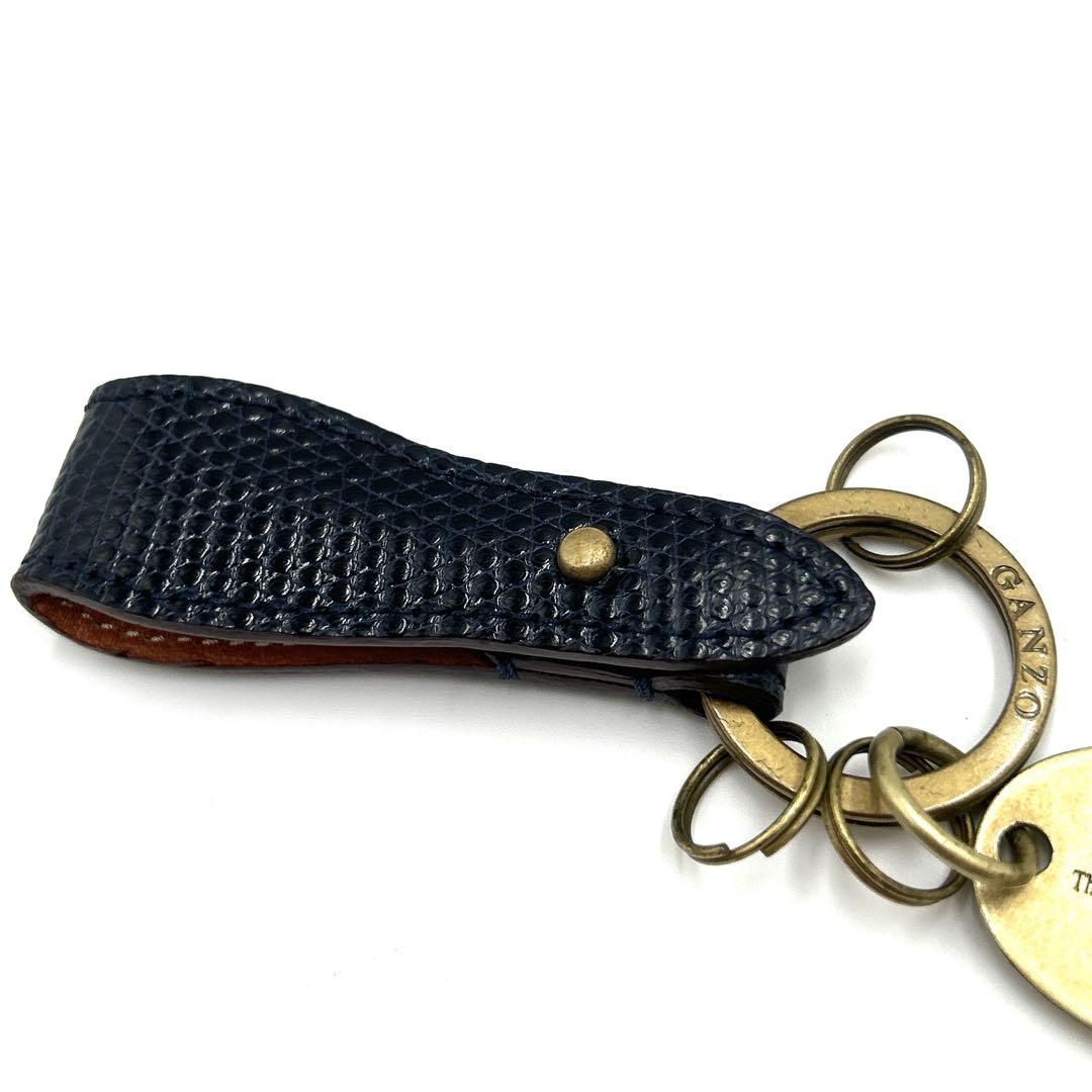 【極美品】 ⭐︎付属品完備⭐︎ GANZO ガンゾ キーリング リザード ネイビー