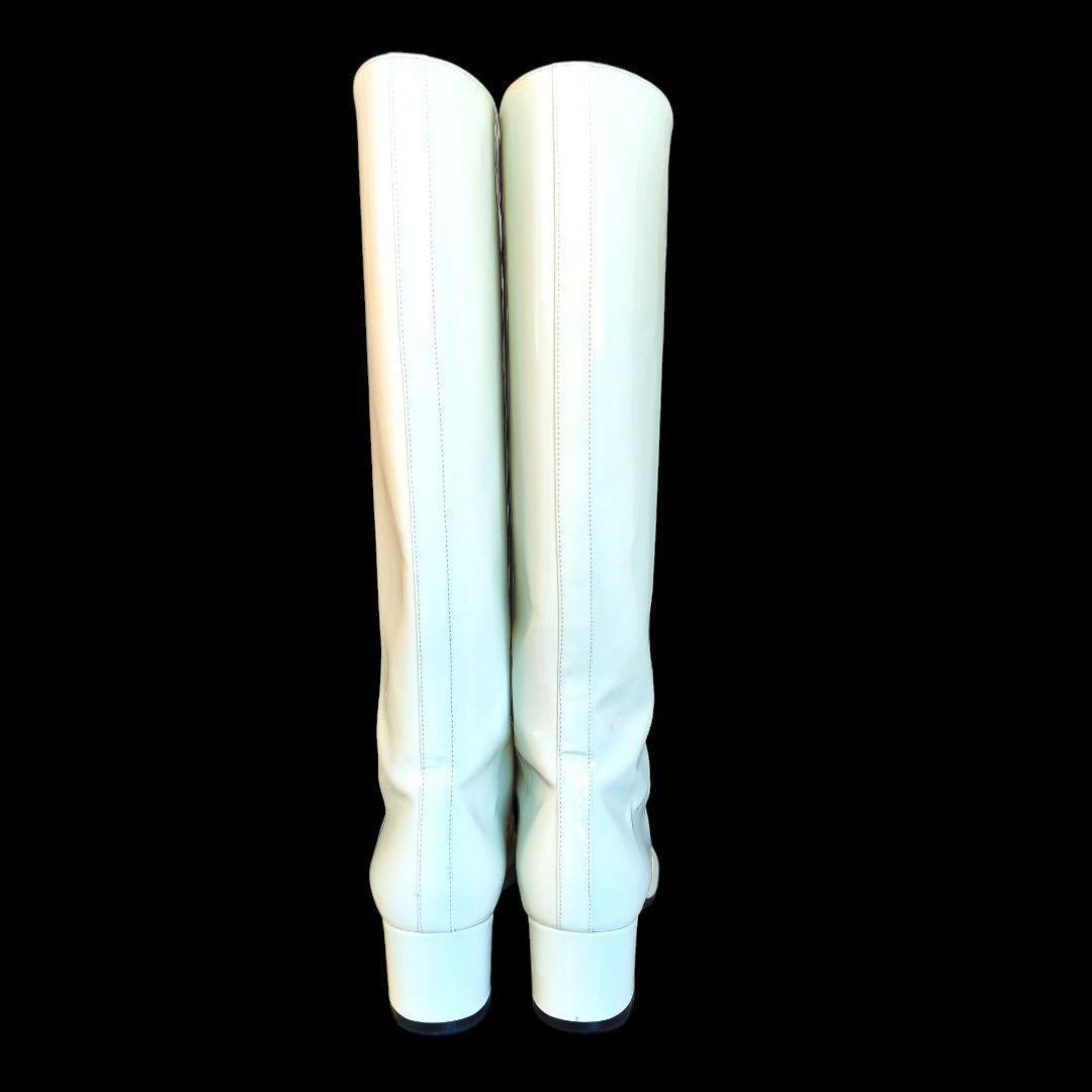 【美品】CELINE トリオンフ ハイブーツ ホワイト 36 23cm相当