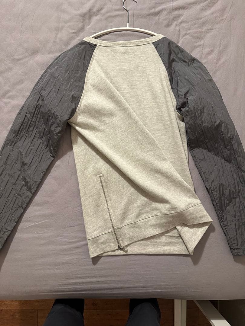 DRIES VAN NOTEN グレー トレーナー S キルティング　切り返し