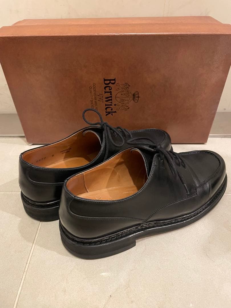 Berwick バーウィック Uチップシューズ 4477 サイズ5 24cm 黒