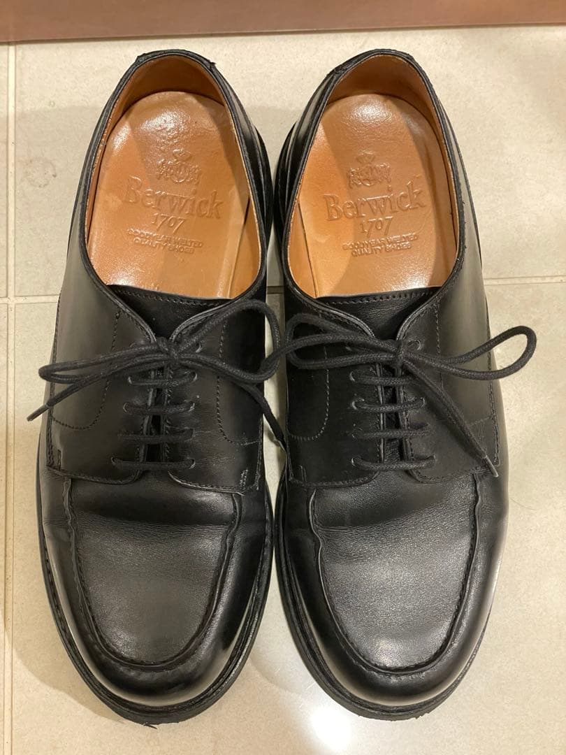 Berwick バーウィック Uチップシューズ 4477 サイズ5 24cm 黒