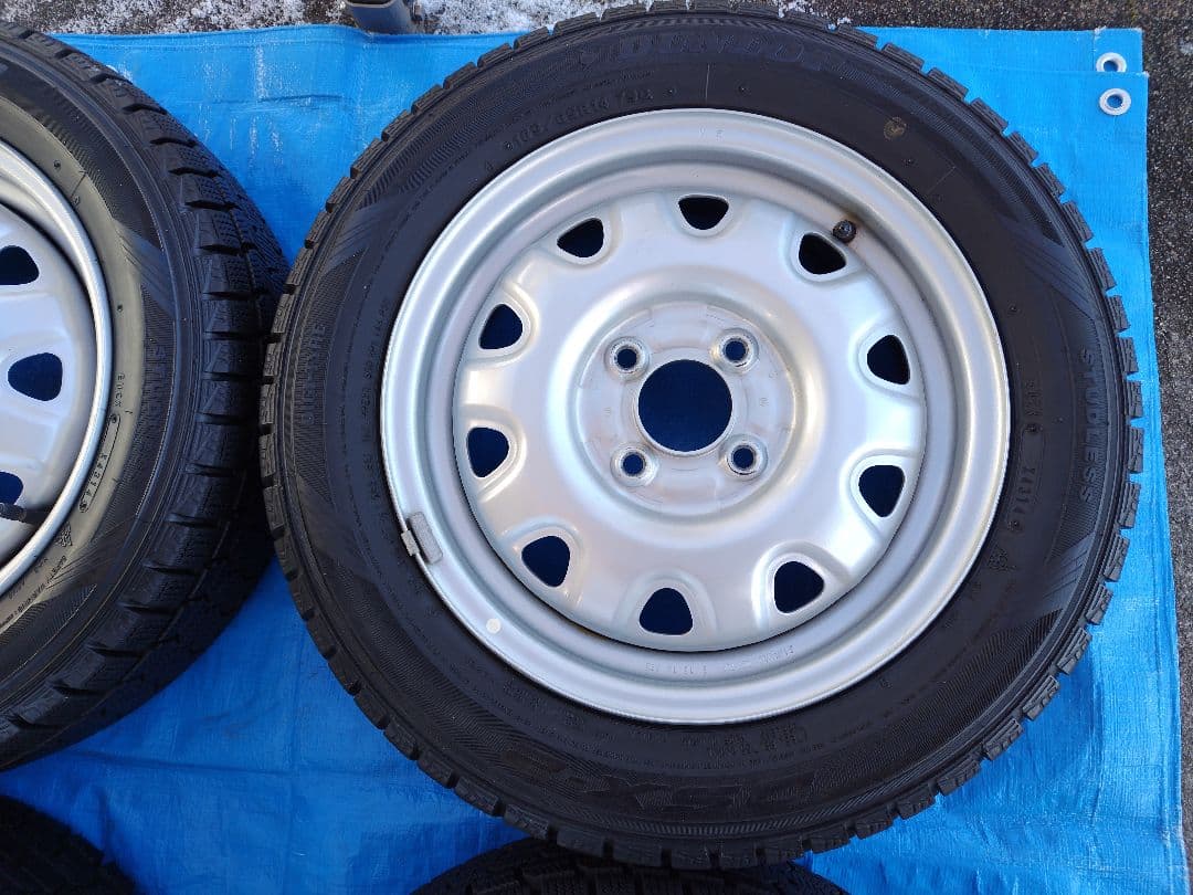 165/65R14【2/2】スタッドレスタイヤ、スチールホイール付、2本分割