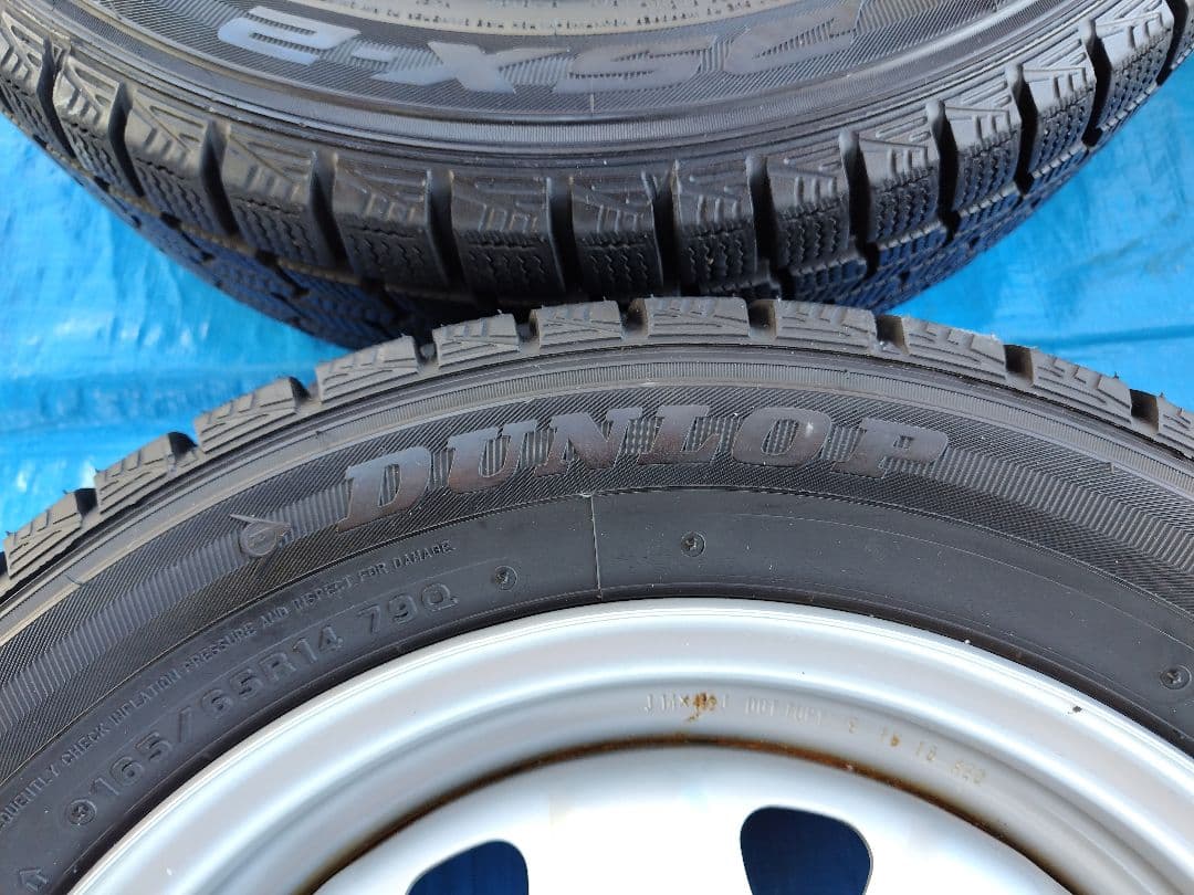 165/65R14【2/2】スタッドレスタイヤ、スチールホイール付、2本分割