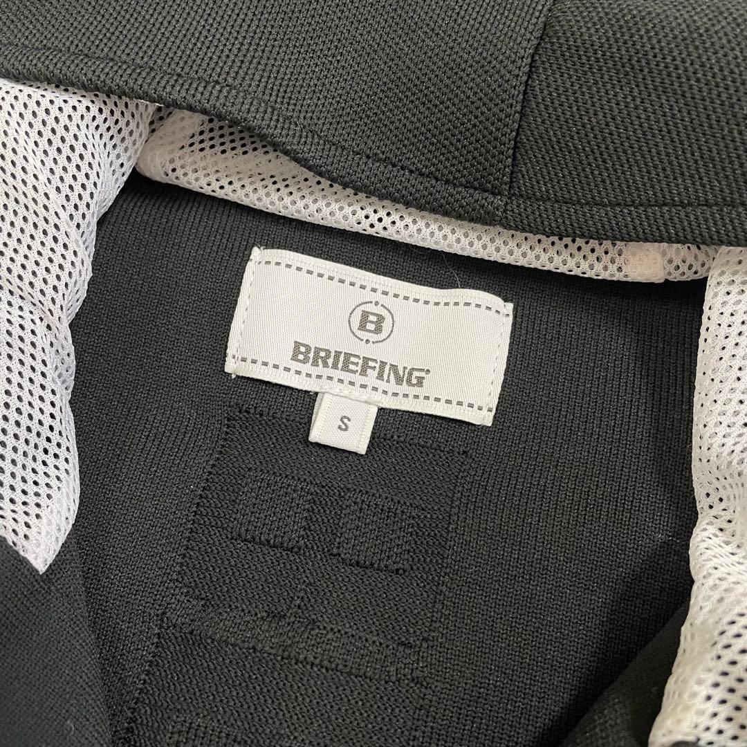 未使用級 ブリーフィングゴルフ ニットパーカー バックロゴ S レディース 黒