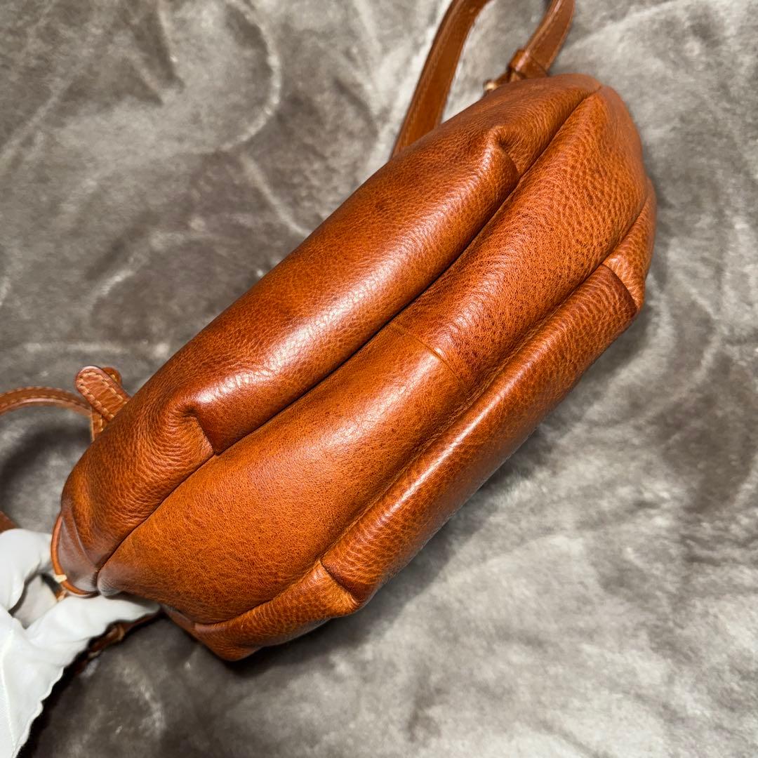 ゲンテン genten ボディバッグ トスカ シボ ブラウン