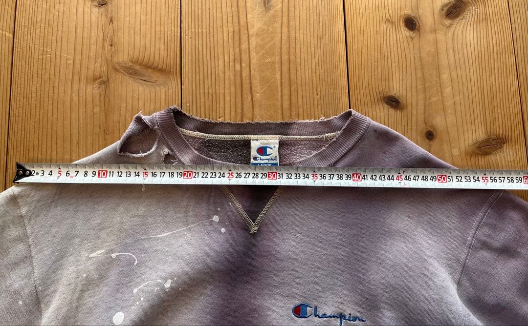 90's☆Champion☆超鬼フェード☆ペンキ☆ダメージボロスウェット