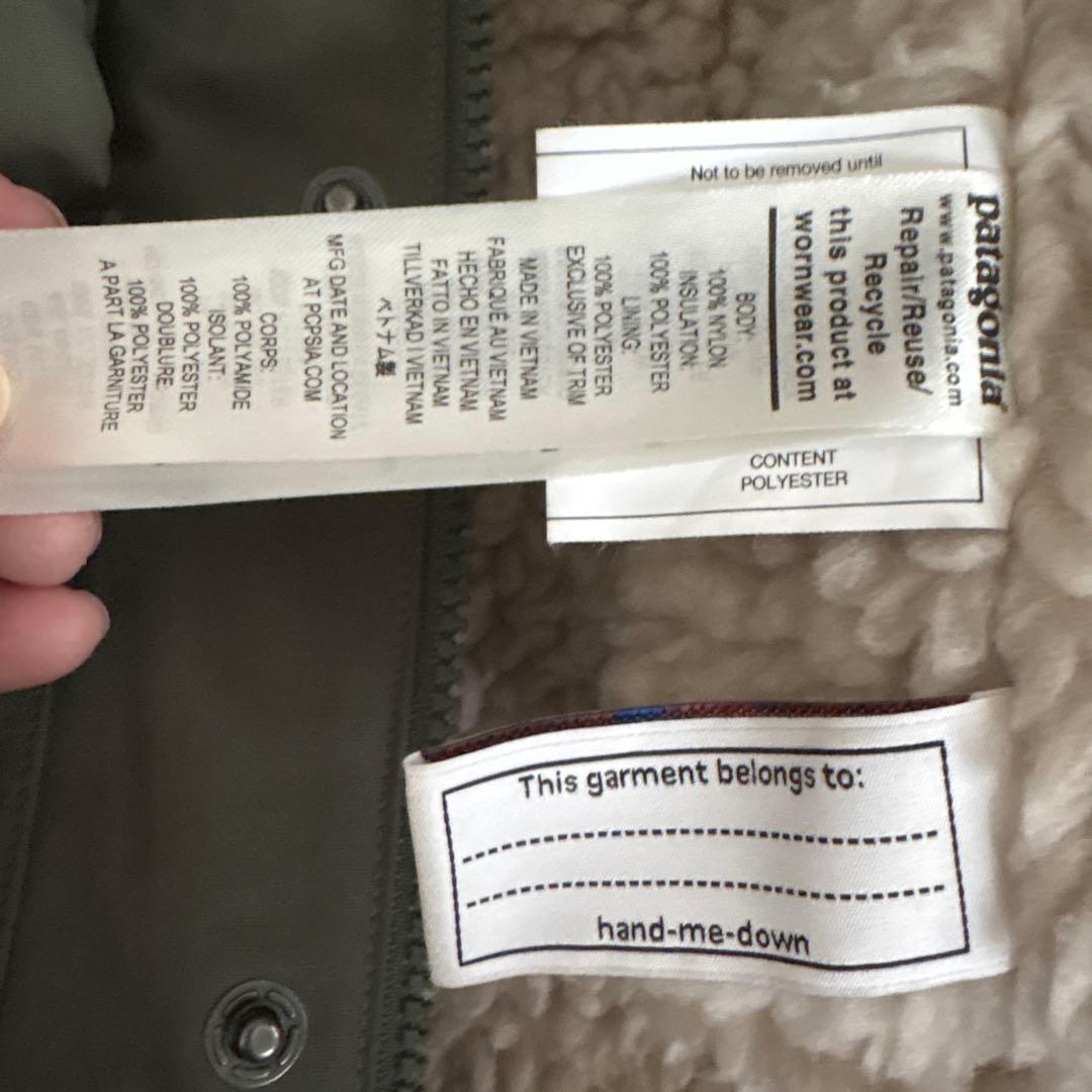 patagonia フード付きジャケット オリーブグリーン