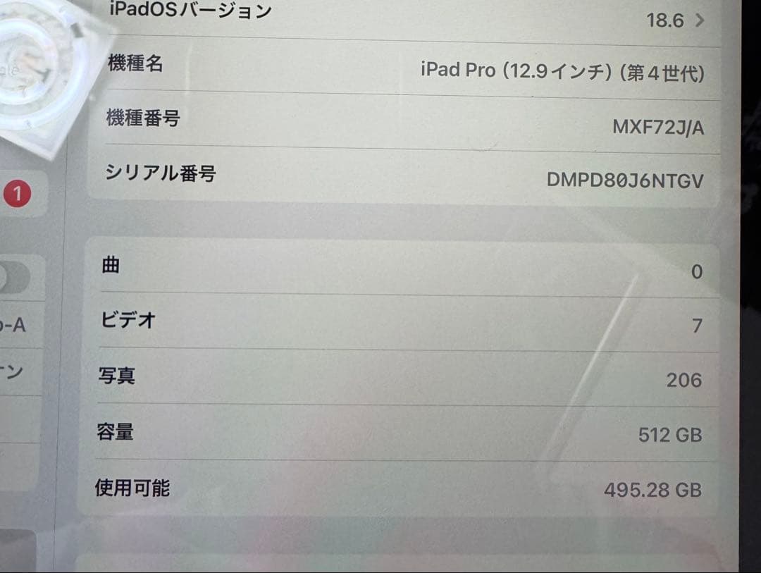 12.9インチ iPad Pro セルラー　512GB 第4世代