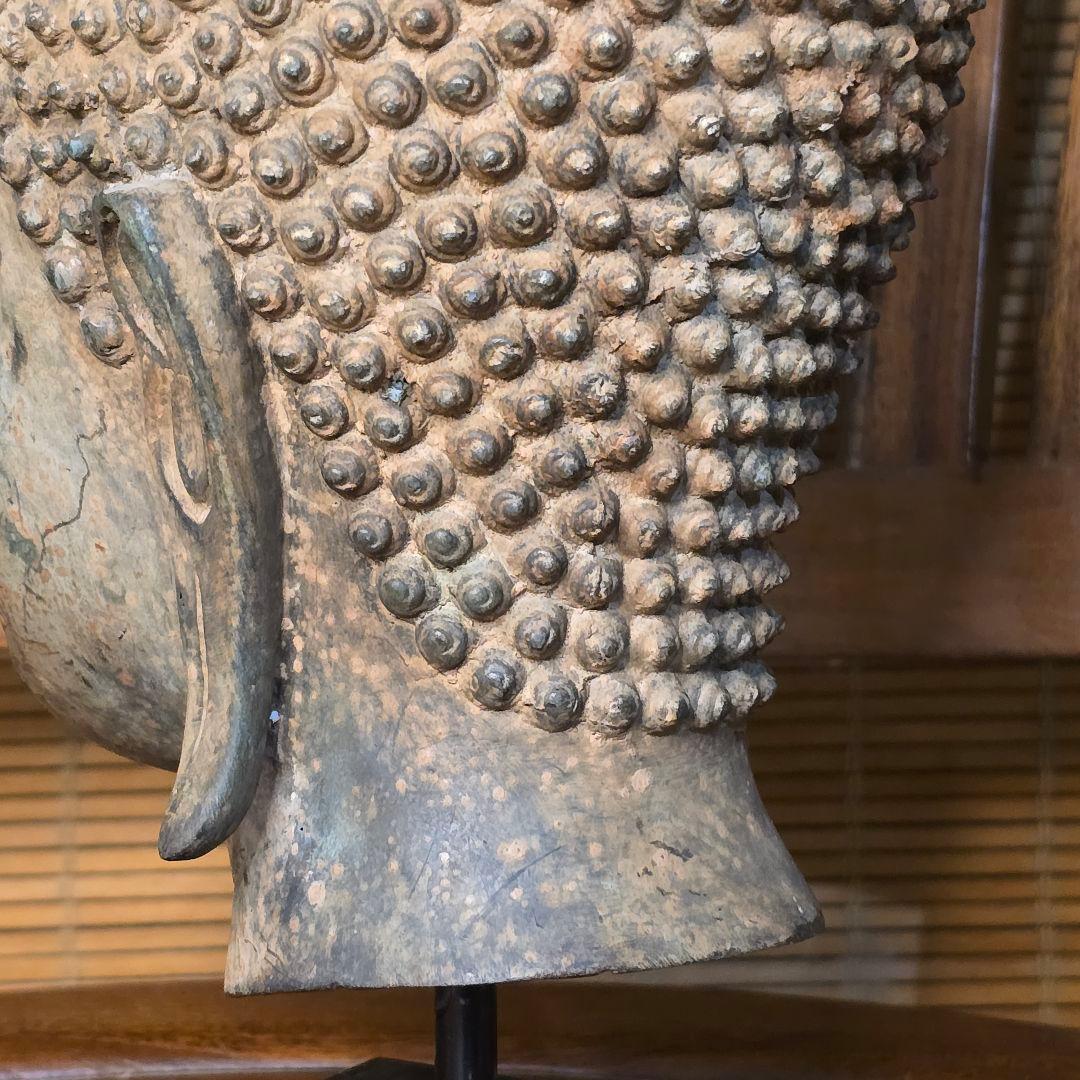 仏頭　レプリカ　タイ　スコータイ　金属製 40cm