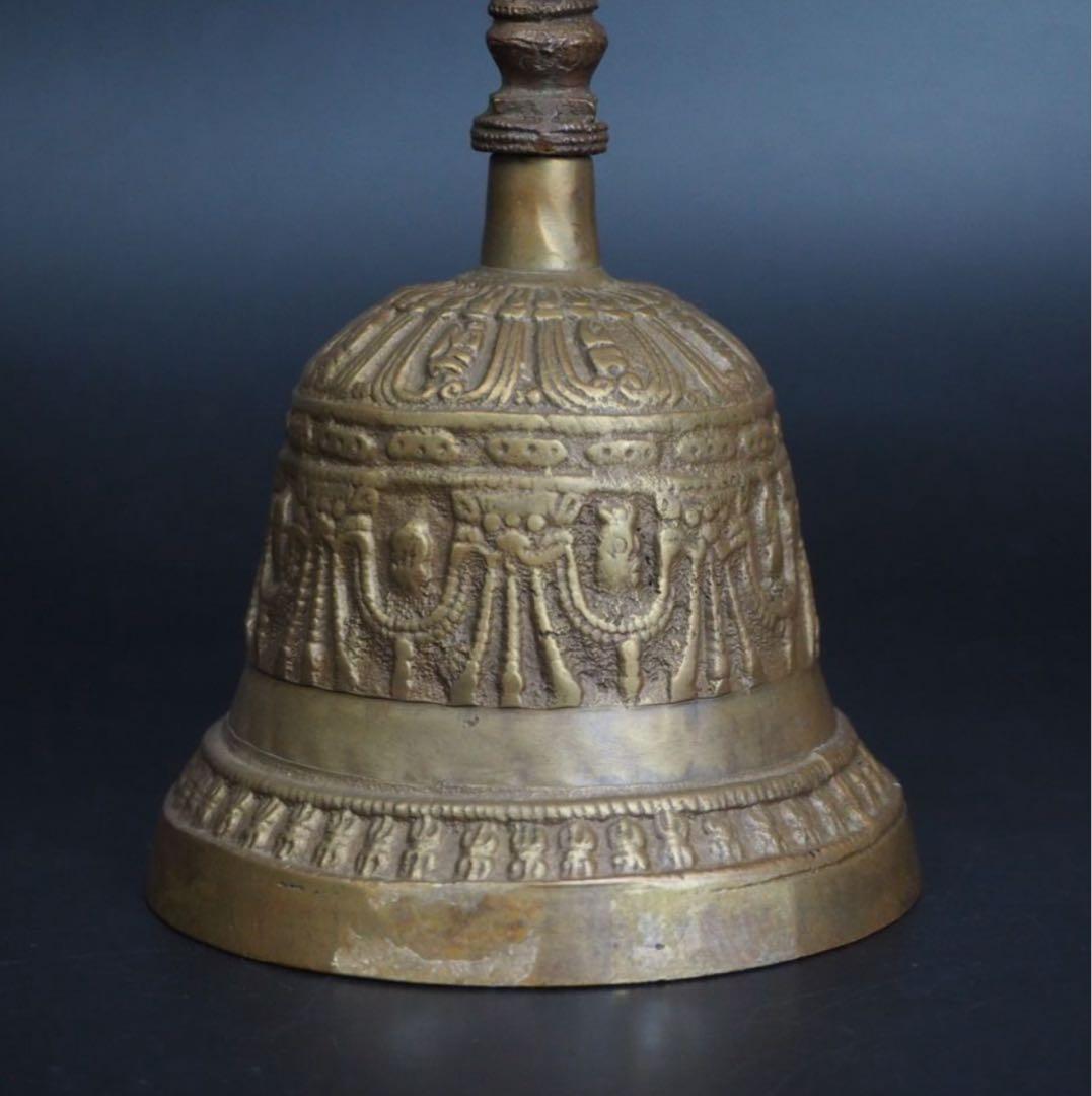 送料無料　密教法具 古銅五鈷杵金剛鈴　高さ20ｃｍ　仏教美術
