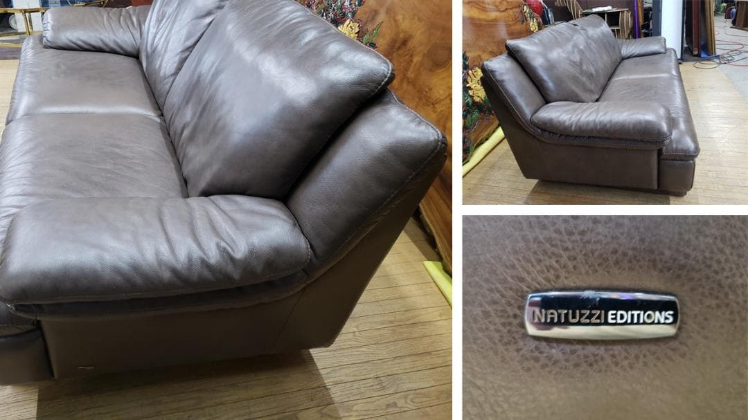 b3　NATUZZI EDITIONS　本革　トリプルソファ