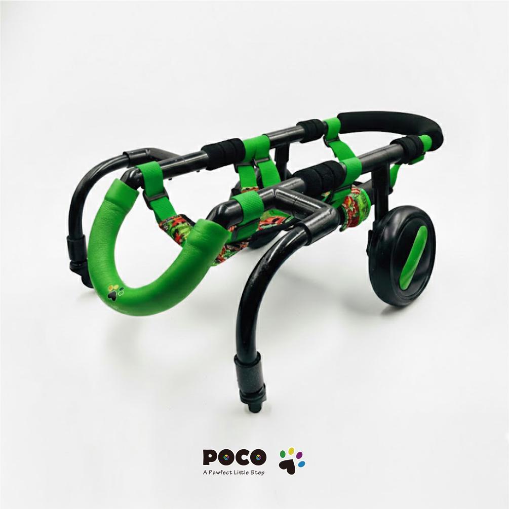 愛犬４輪歩行器【サイズ調整可】×【彩色グリーン】介護・リハビリetc...