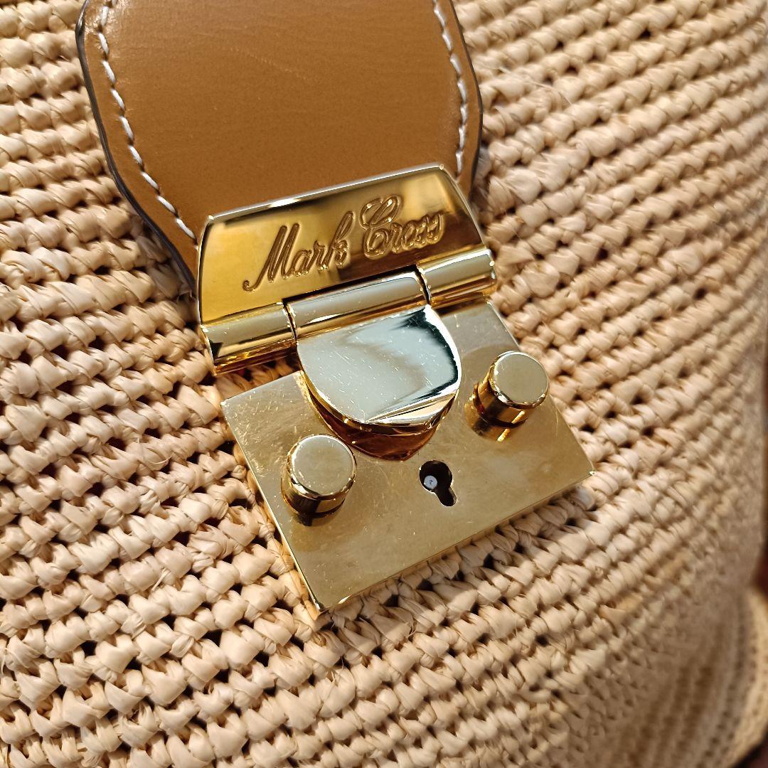 Mark Cross　マーククロス　ストロー バケツ トートバッグ　かごバッグ