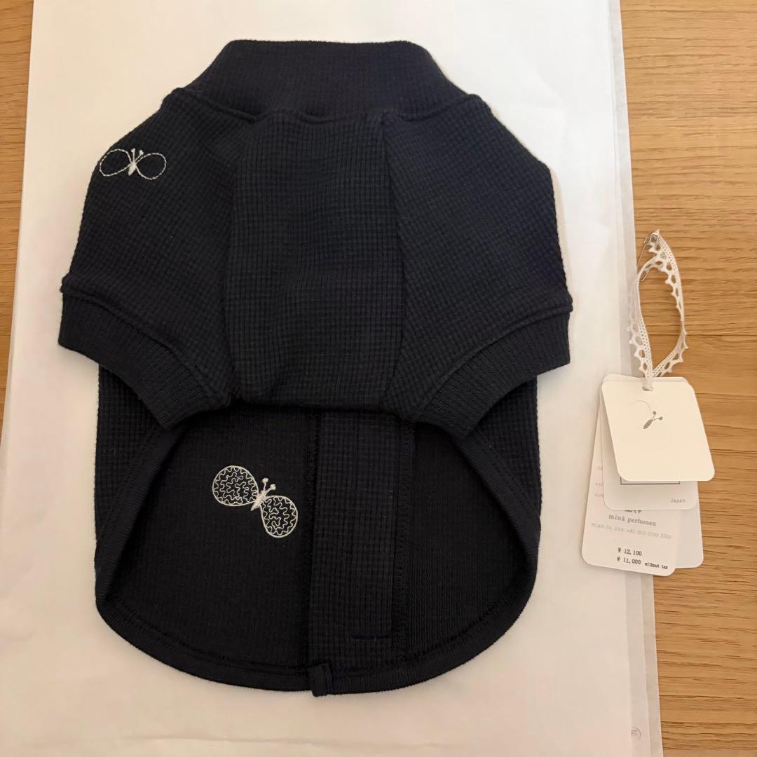 ミナペルホネン　choucho dog wear犬　服　ワッフル　ネイビー　XS