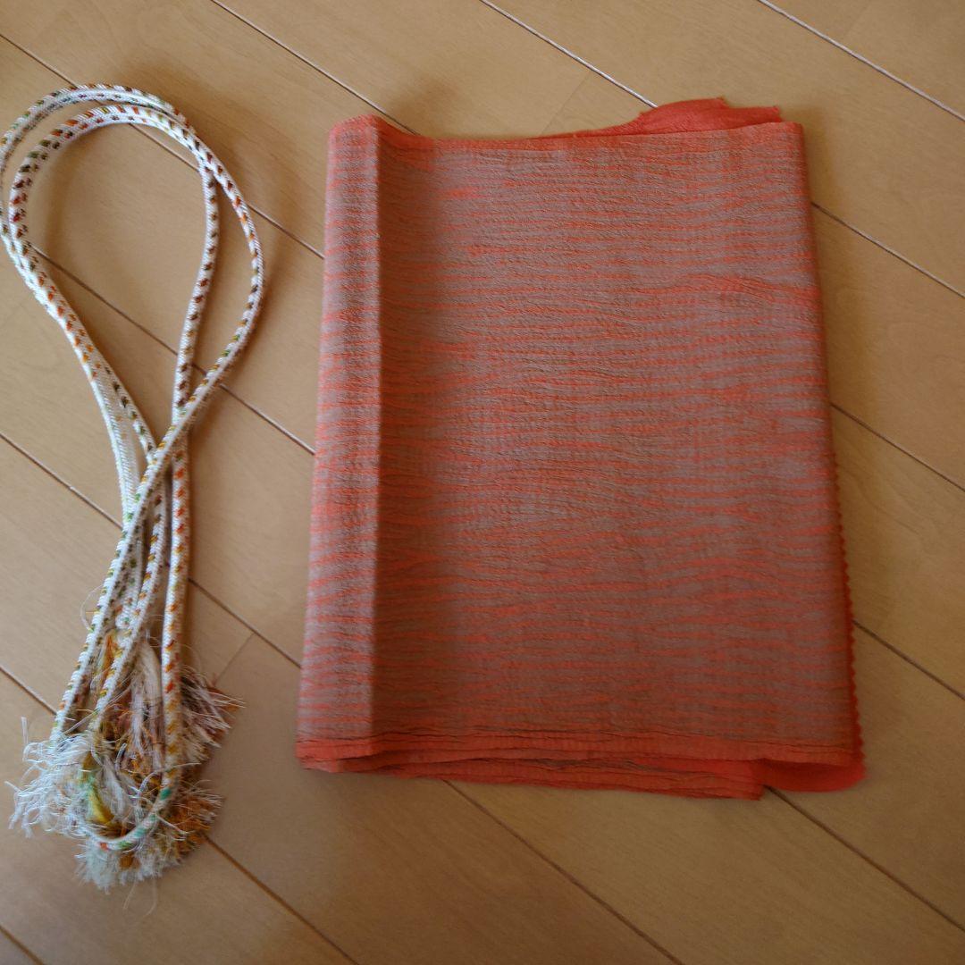 【美品】洗える小紋フルセット　東レシルック　袷　青白橡　波文様　京袋帯