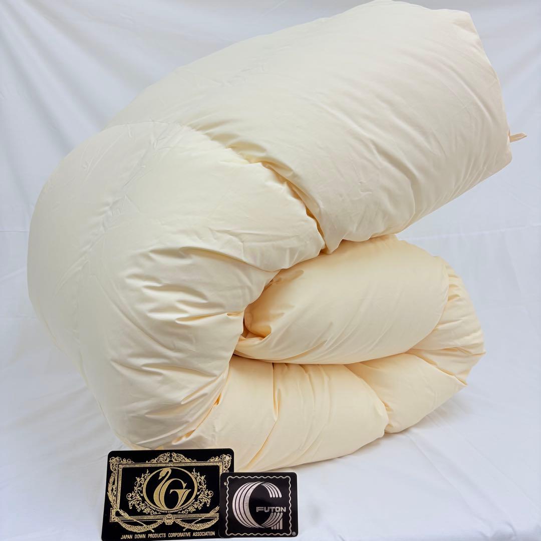 羽毛布団 シングル ポーランド産ホワイトマザーグース プレミアムゴールド キナリ