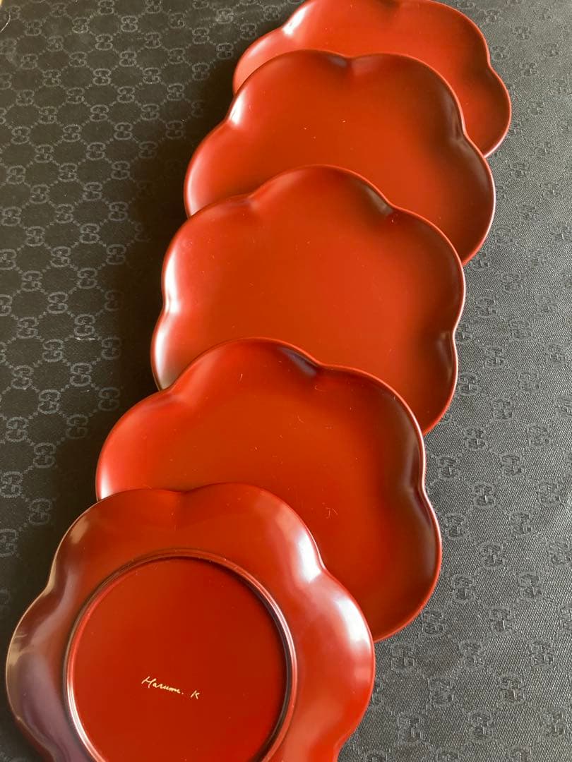 折敷角皿5枚セット& 花皿5枚セット