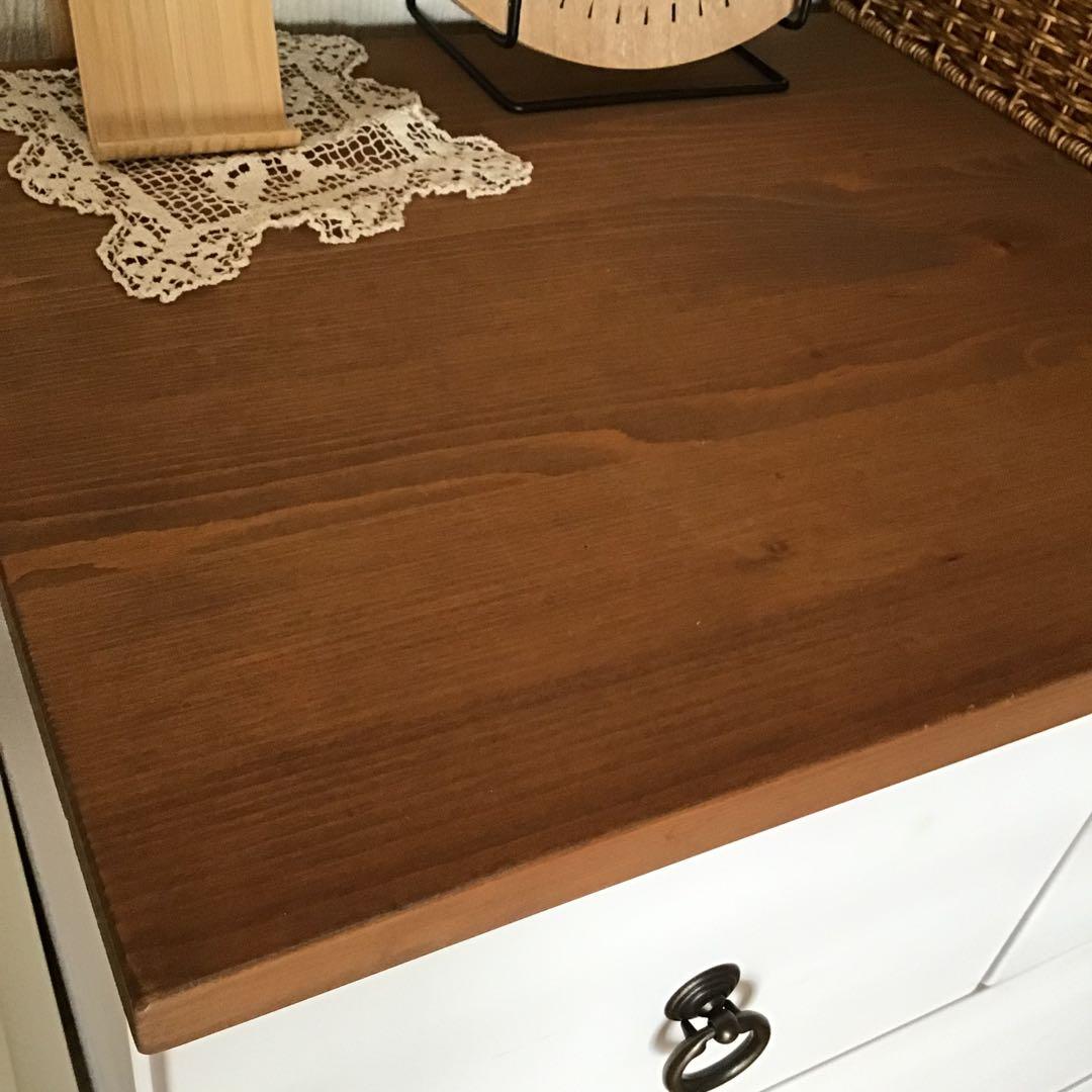 フレンチカントリー ホワイト木製チェスト 6引き出し 5段 ツートン