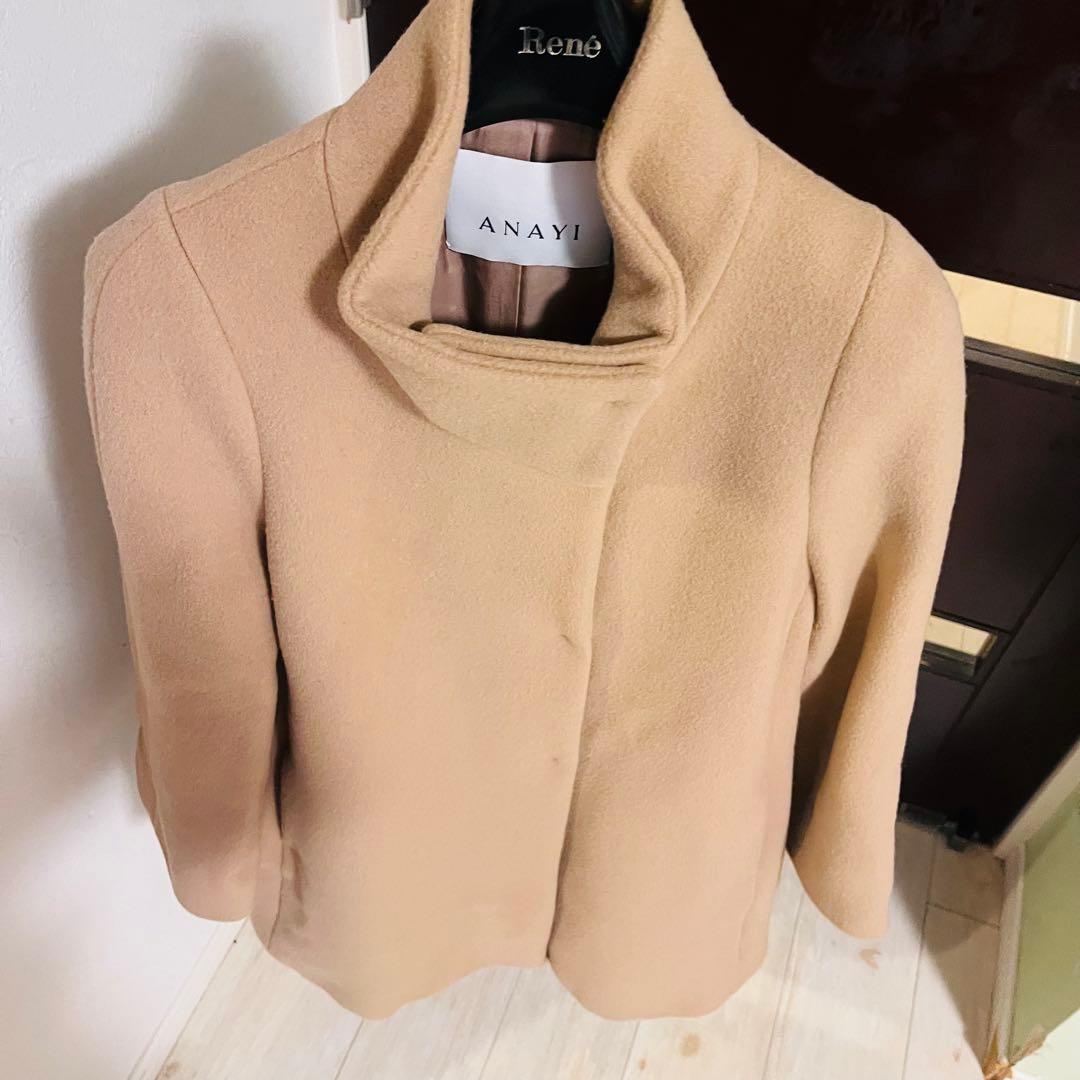 新品☆ ANAYI ウールビーバースタンドカラーロングコート/セオリー、23区