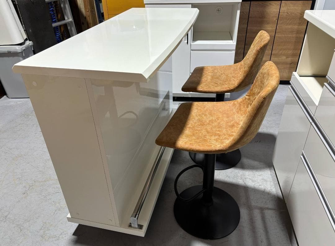 高級 国産 シギヤマバーカウンター＆バー椅子2脚セット、Used/キレイ